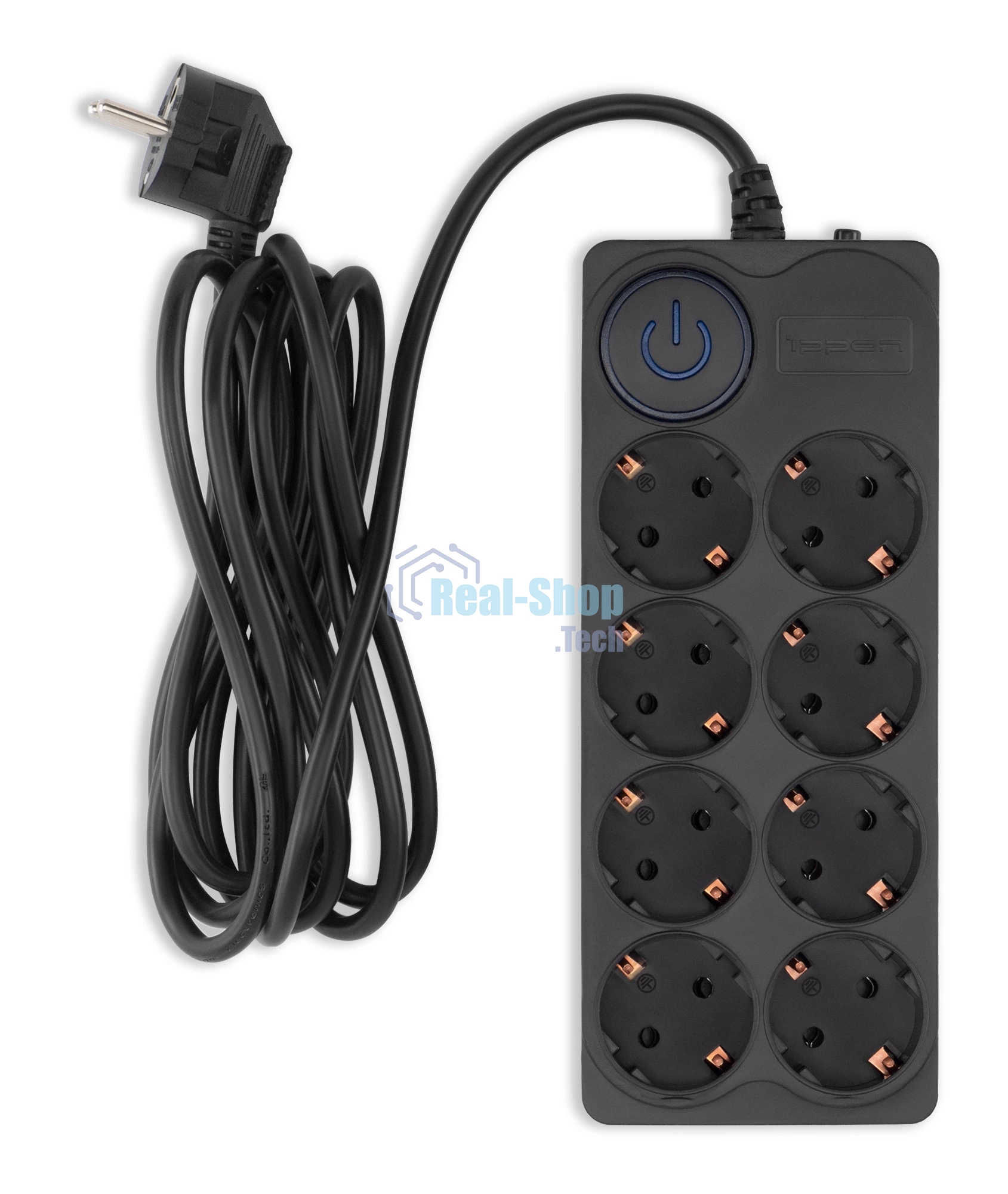 Сетевой фильтр Ippon BK-8-EU-3-10-B 3 м, 8 розеток, черный, коробка