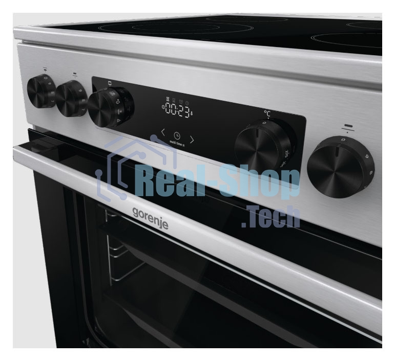 Плита электрическая Gorenje GECS6C70XC серебристый, конфорок 4 электрических, духовка 71 л, 60 см x 85 см x 60 см