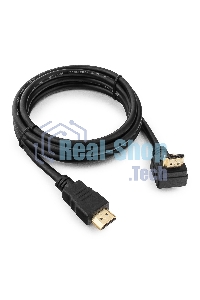 Кабель Cablexpert HDMI CC-HDMI490-6, 19M/19M, v2.0, медь, позол.разъемы, экран, угловой, 1.8м, черный, пакет