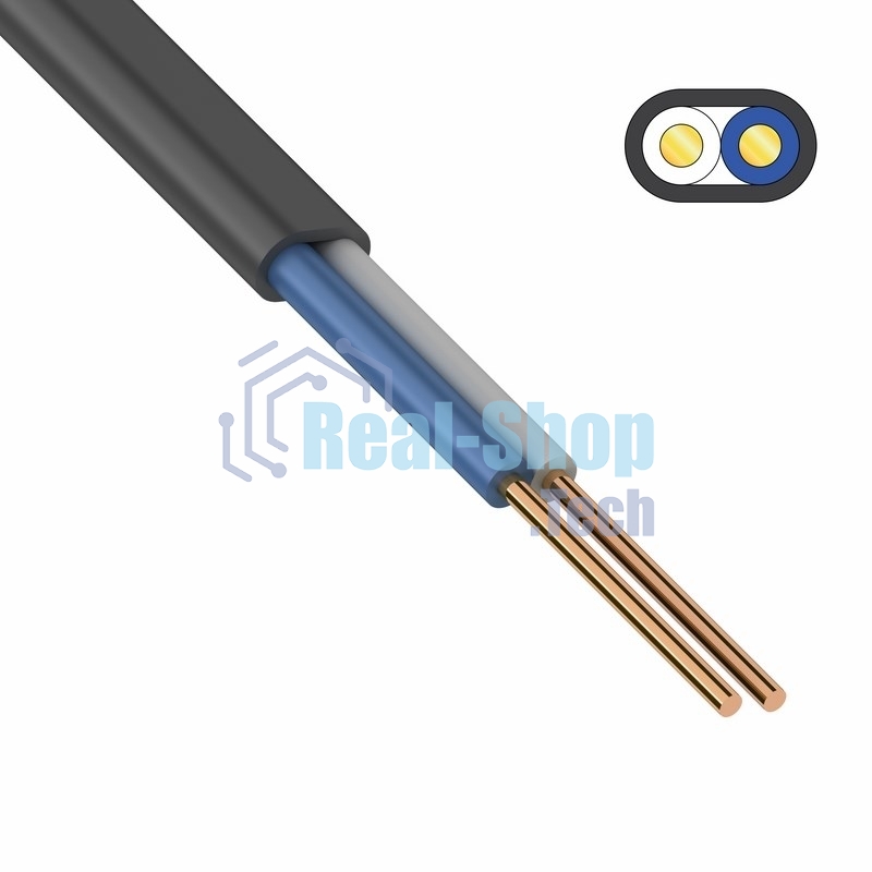 Кабель силовой медный ВВГ-Пнг(А) 2x1,5 мм² 100 м, ГОСТ 31996-2012, ТУ 16-705.499-2010