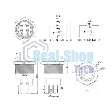 Кнопка антивандальная Rexant Ø19 12В Фикс (5с) ON-OFF/OFF-ON подсв/красная