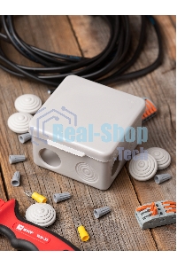 Коробка распределительная КМР-030-031 с крышкой наружная (85х85х40) 8 мембр. вводов IP55 EKF