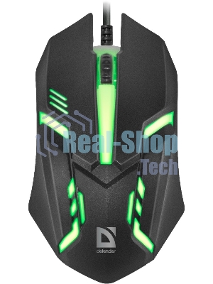 Мышь проводная Defender Cyber MB-560L черный, 1200 dpi, USB, кнопки - 3