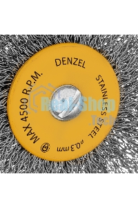 Набор щеток для дрели Denzel 5 Плоских 25-38-50-63-75 мм, шпилька, нерж. вит. проволока