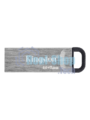 Флешка USB Kingston DataTraveler KYSON (DTKN/64GB), 64Gb, USB 3.2 Gen 1, R/W 200/60, серебристый/черный