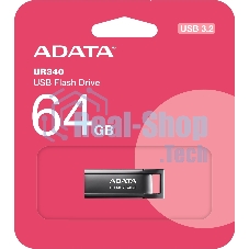 Флешка USB ADATA UR340 (AROY-UR340-64GbK), 64Gb, USB 3.2, R/W 100/30, черный