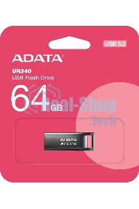 Флешка USB ADATA UR340 (AROY-UR340-64GbK), 64Gb, USB 3.2, R/W 100/30, черный