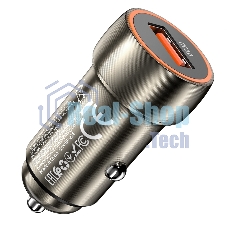 Автомобильное зарядное устройство Hoco Z46, 18Вт, USB, металлический серый, коробка