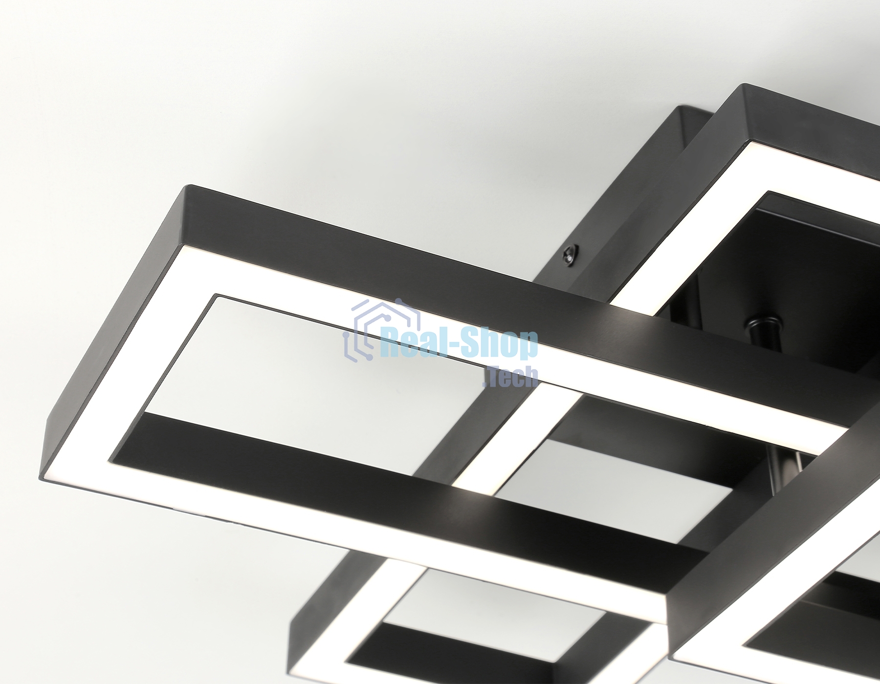 Потолочный светодиодный светильник Ambrella light FA1002/2+2 BK черный 65W 3000K-6400K 550*453*130 (ПДУ ИК)