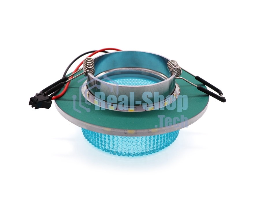 Светильник Ambrella light TN351 CH/BL хром/голубой GU5.3+3W (LED COLD) D95*45