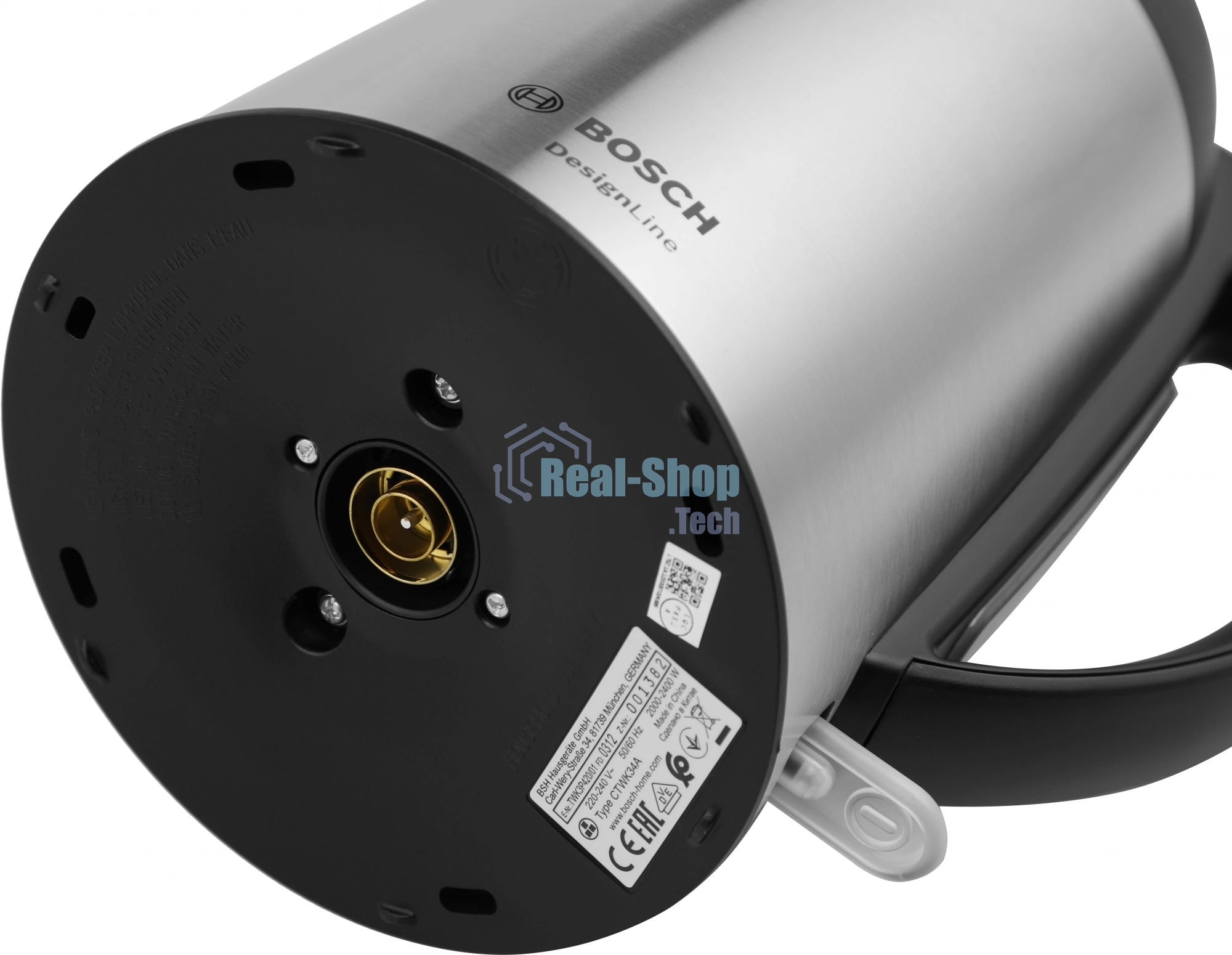 Чайник электрический Bosch TWK3P420 черный, 1.7 л, 2400 Вт, скрытый нагревательный элемент