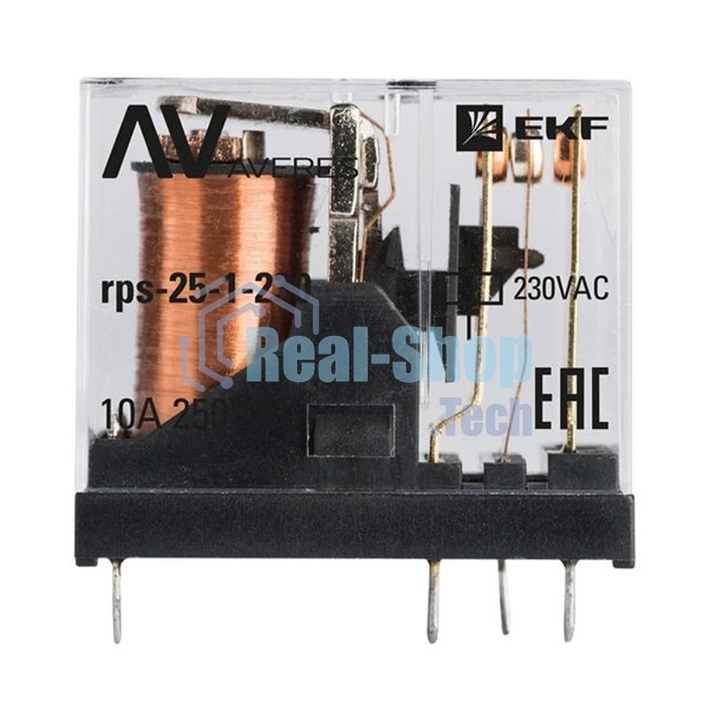 Реле промежуточное РП slim 25/1 10A 230В AC EKF AVERES