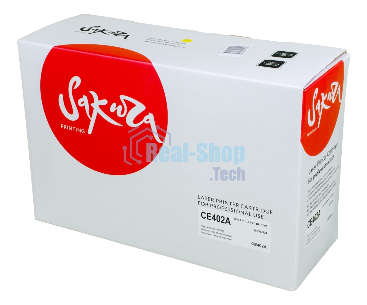 Картридж Sakura CE402A для HP Enterprise 500 Color M551n/525f/525dn/570/575f, желтый, 6000 к.