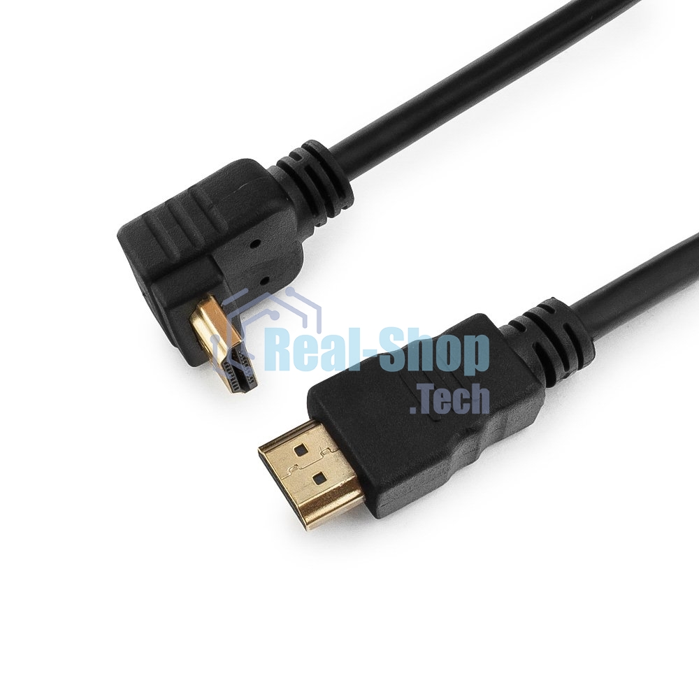 Кабель Cablexpert HDMI CC-HDMI490-6, 19M/19M, v2.0, медь, позол.разъемы, экран, угловой, 1.8м, черный, пакет