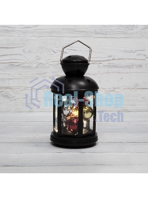 Декоративный фонарь Neon-night с шариками 12х12х20,6 см, черный корпус, теплый белый цвет свечения