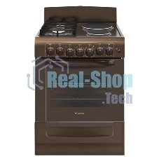 Плита комбинированная Gefest ПГЭ 6112-02 0137 коричневый, конфорок 2 газовых и 2 электрических, духовка 55 л, 60 см x 85 см x 60 см