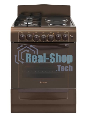 Плита комбинированная Gefest ПГЭ 6112-02 0137 коричневый, конфорок 2 газовых и 2 электрических, духовка 55 л, 60 см x 85 см x 60 см
