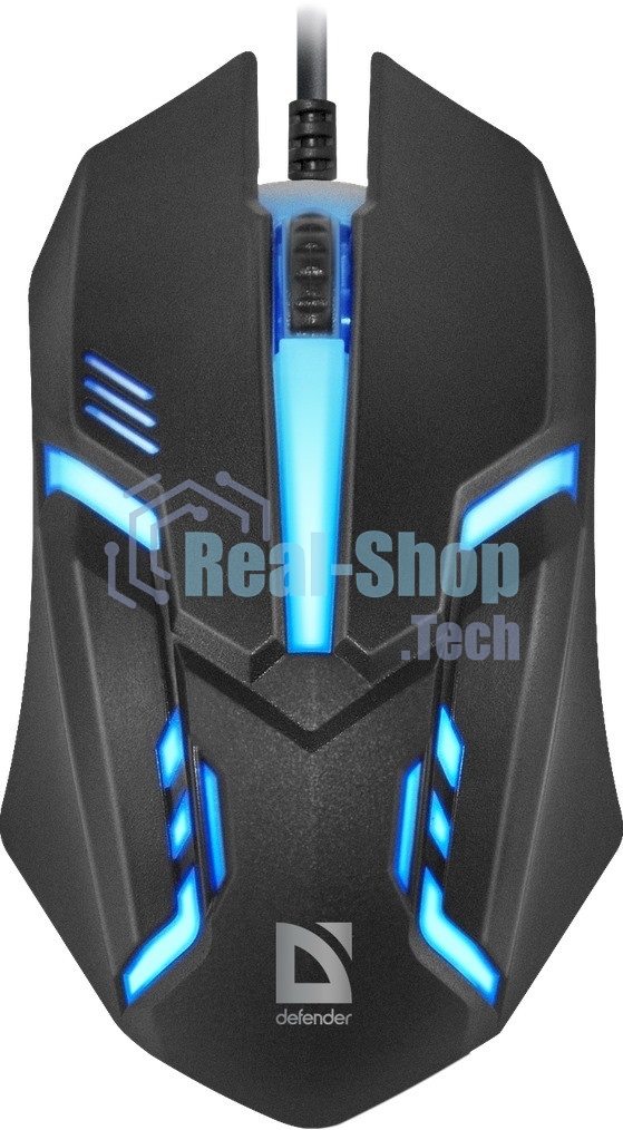 Мышь проводная Defender Cyber MB-560L черный, 1200 dpi, USB, кнопки - 3