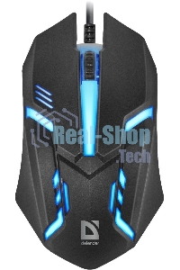 Мышь проводная Defender Cyber MB-560L черный, 1200 dpi, USB, кнопки - 3