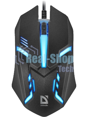 Мышь проводная Defender Cyber MB-560L черный, 1200 dpi, USB, кнопки - 3