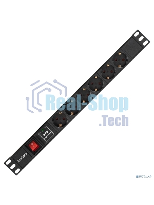 Блок розеток горизонтальный ExeGate ServerPro PDU-19H609 Al-6S-C14-2, 19