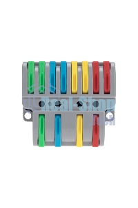 Клемма Rexant СМК 4х2 проходная разветвительная 4 полюса, с монтажной площадкой (1 ввод, 2 вывода на полюс) (20 шт/уп)