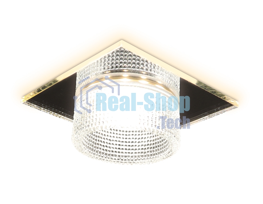 Светильник Ambrella light TN355 CH/CL хром/прозрачный GU5.3+3W (LED WHITE) 95*95*45