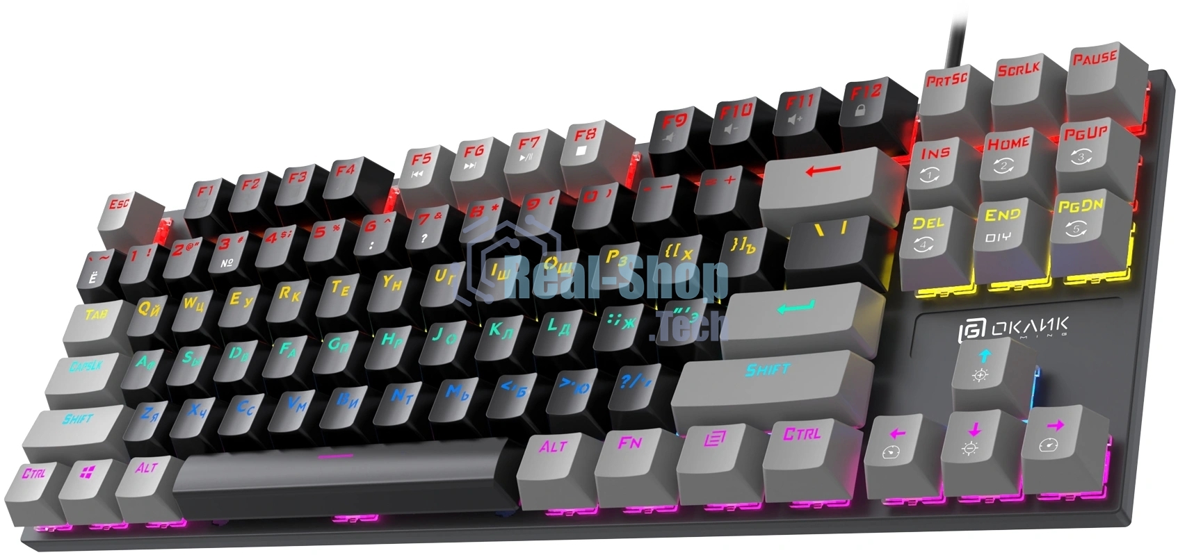Клавиатура Oklick K600X проводная, USB Type-A, серый