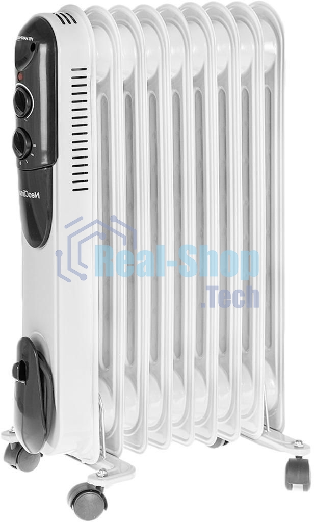 Обогреватель масляный Neoclima NC 9309, белый/черный, 2000 Вт, 25 м2, термостат