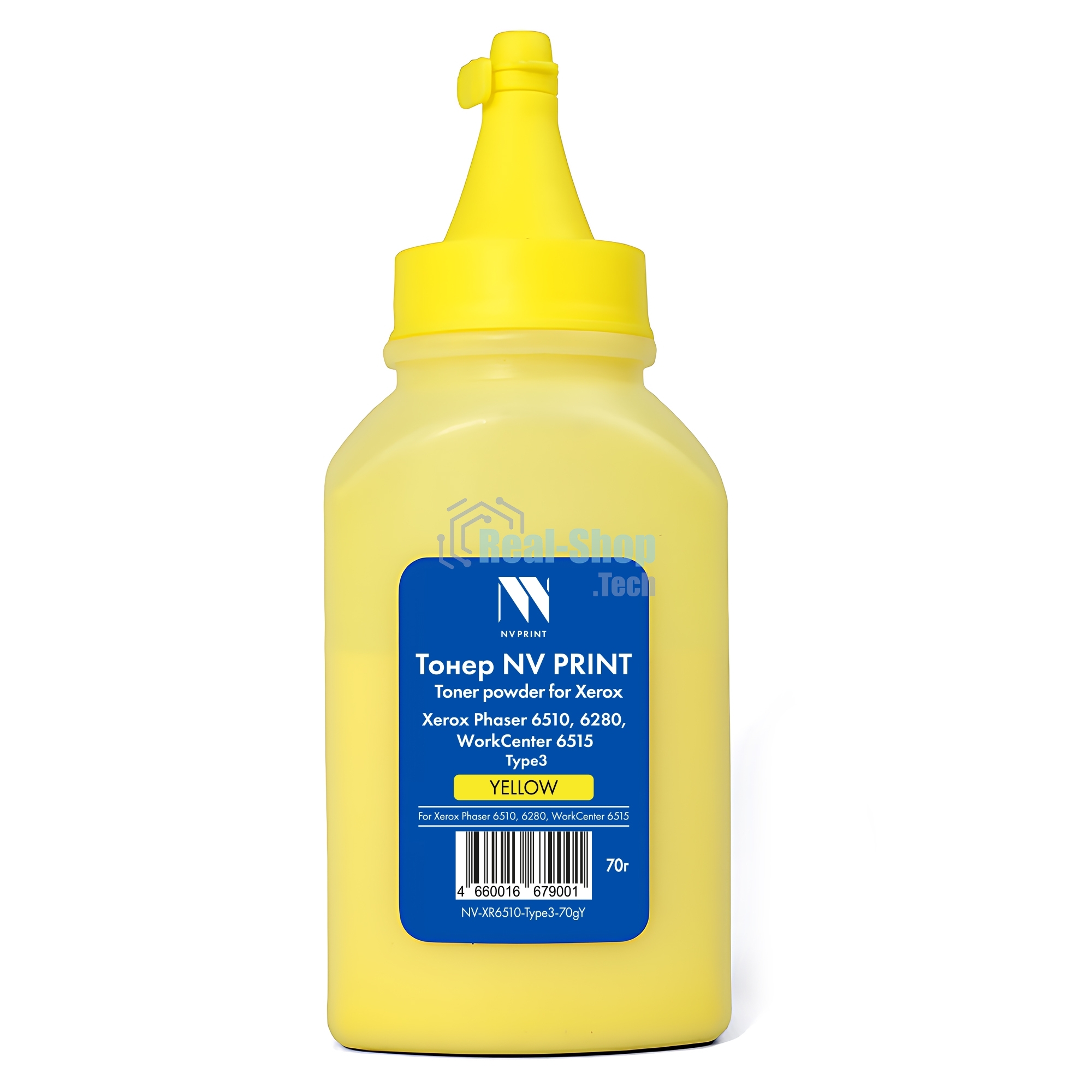 Тонер NVPrint для Xerox Phaser 6510, 6280, WorkCenter 6515 Type3 (70г) Yellow совместимый