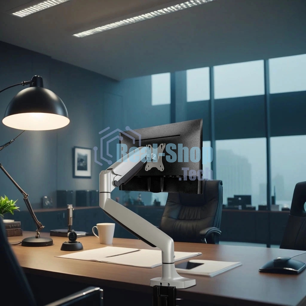 Кронштейн Kromax OFFICE-21 серебристый, 6 шт/уп. Кр. алюм. настол. для мон. 17