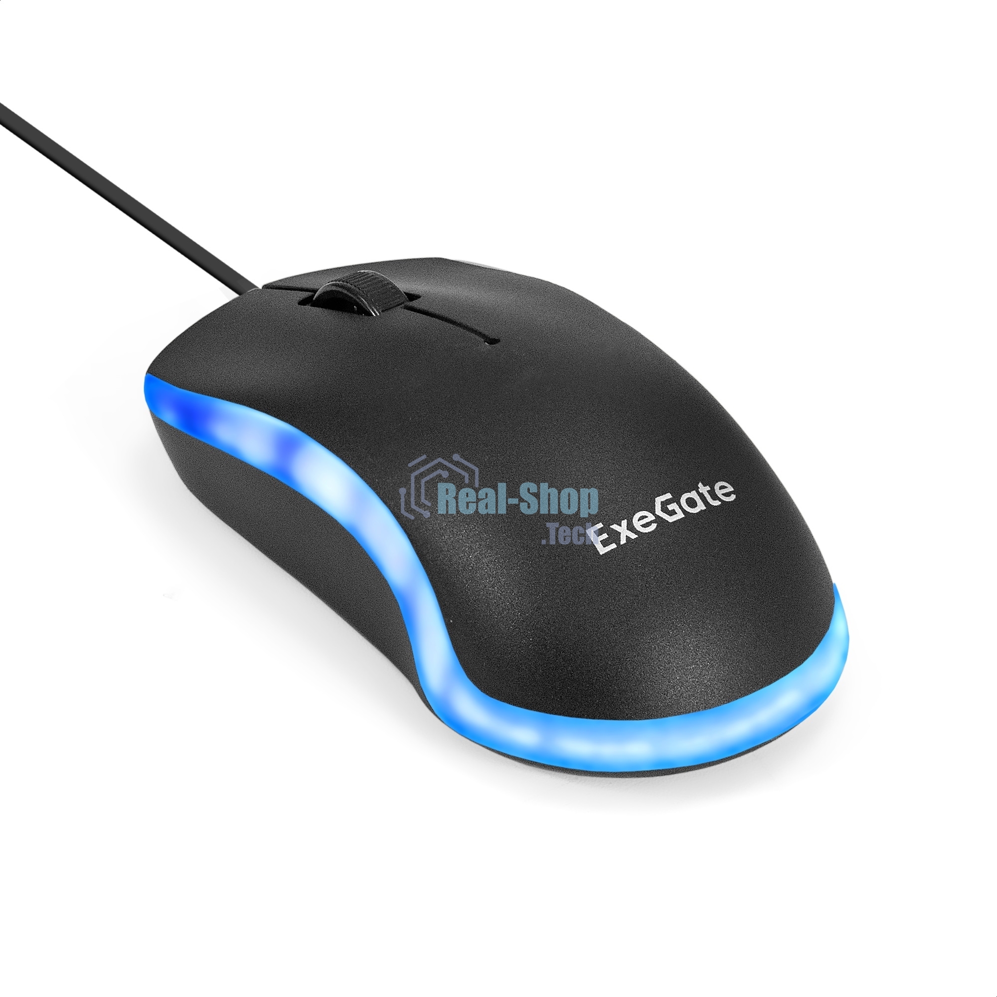 Мышь ExeGate Professional Standard M100 (USB, оптическая, 1200dpi, 3D, 3 кнопки (включая колесо прокрутки), длина кабеля 1,8м, черная, подсветка, RTL)