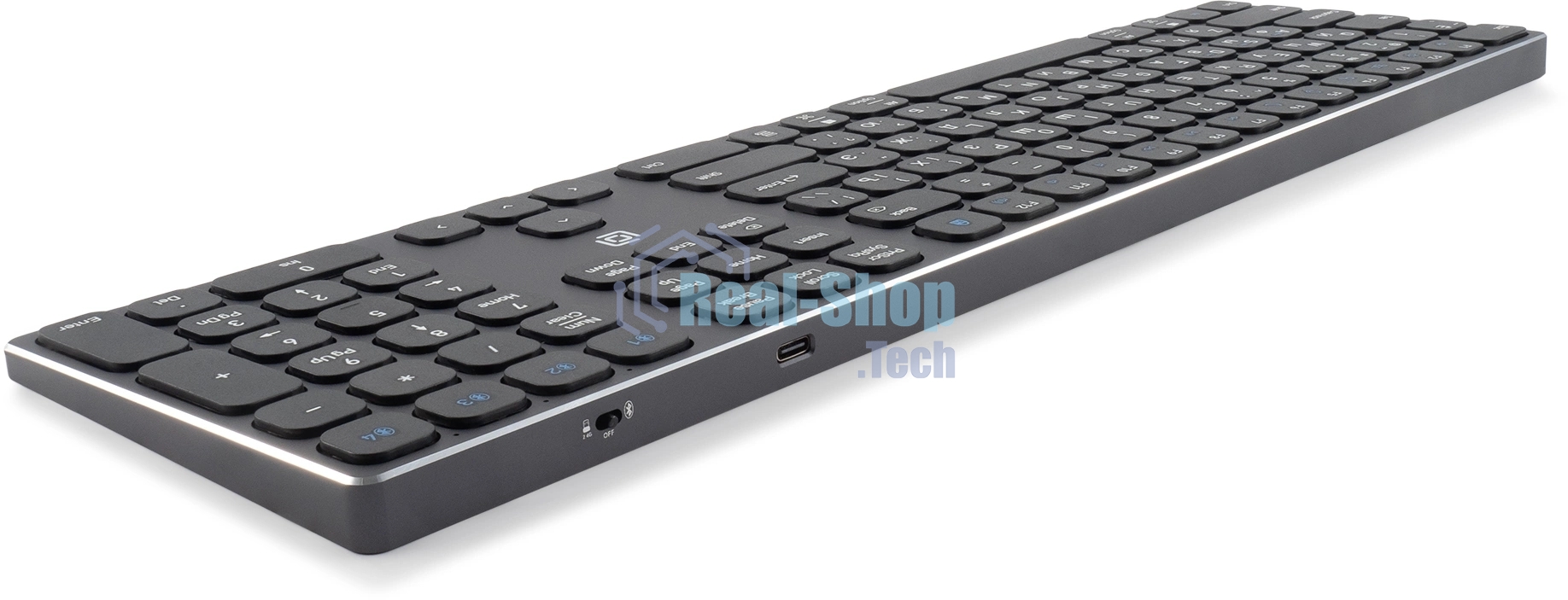 Клавиатура Oklick K867W беспроводная, Bluetooth, радиоканал, серый