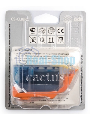 Картридж струйный Cactus CS-CLI8PC голубой (12 мл) для Canon Pixma iP6600/iP6600d/iP6700/iP6700d/MP960/MP970/PRO 9000