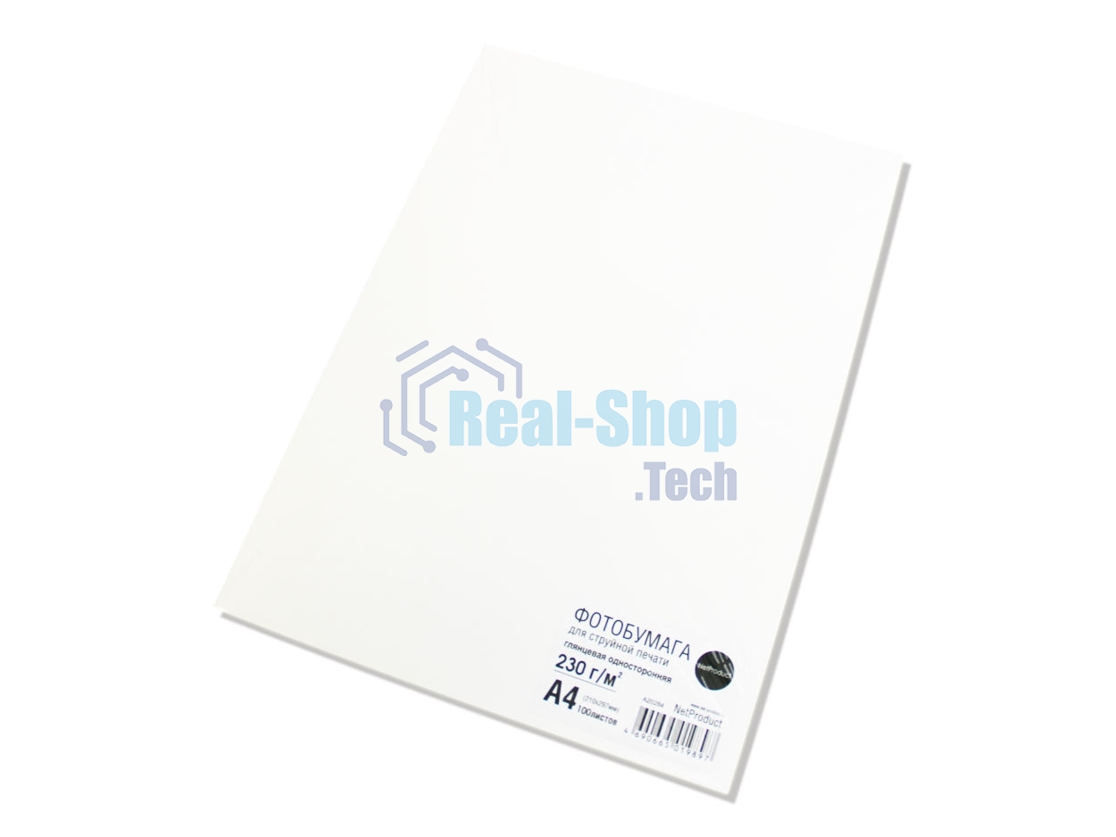 Фотобумага глянцевая односторонняя (NetProduct) A4, 230 г/м, 100 л.