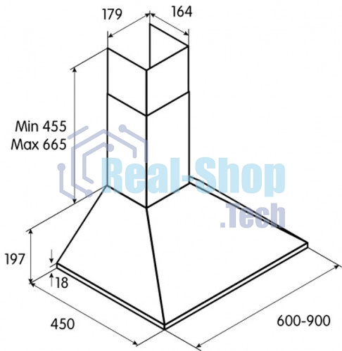 Вытяжка каминная Jetair GAIA CR/A/60 кремовая, 60 см, 650 куб. м/ч, 59 дБ