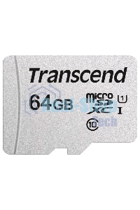 Флеш карта Micro SecureDigital 64Gb Transcend Class 10 TS64GUSD300S-A MicroSDXC Class 10 UHS-I, SD adapter