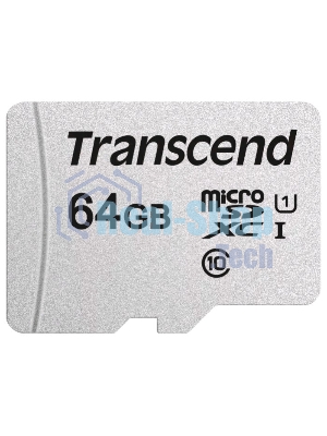 Флеш карта Micro SecureDigital 64Gb Transcend Class 10 TS64GUSD300S-A MicroSDXC Class 10 UHS-I, SD adapter