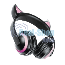 Беспроводные/проводные наушники Qumo Party Cat BT 0024 черный, накладные, Bluetooth + проводной, кошачьи ушки, до 7 ч