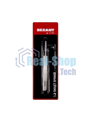 Пинцет прямой с острыми кончиками Rexant 125 мм (блистер)