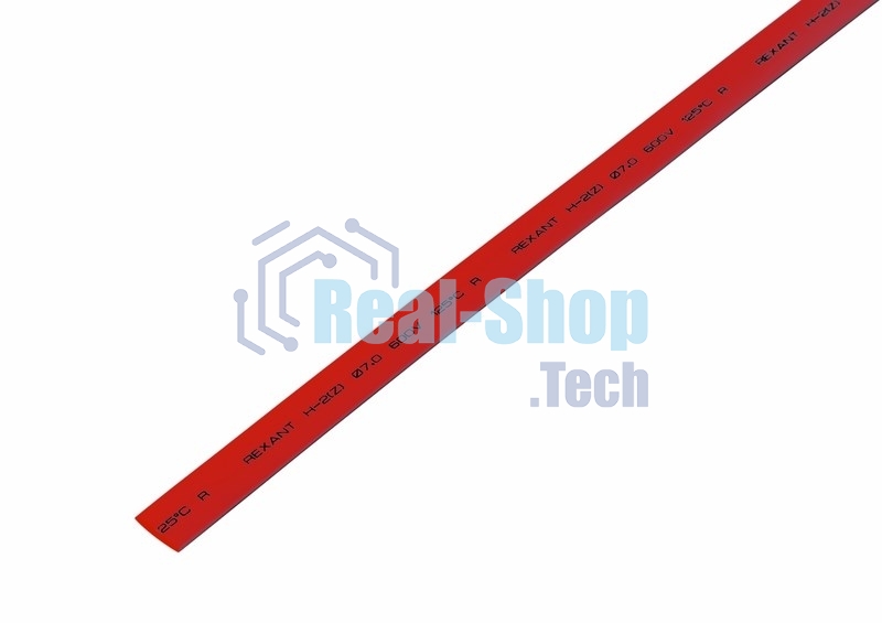 Термоусаживаемая трубка Rexant 8,0/4,0 мм, красная, упаковка 50 шт. по 1 м