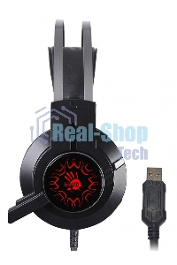 Гарнитура проводная с микрофоном A4 Bloody J437 черный 1.8м мониторные USB оголовье (J437)