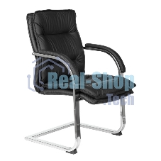 Кресло офисное Бюрократ T-9927SL-LOW-V/BLACK черный, кожа, на полозьях