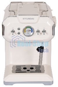 Кофеварка рожковая Hyundai HEM-5300 бежевый/серебристый, исп. кофе - молотый, 1.5 л, 850 Вт, 20 бар