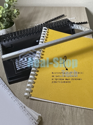 Пластиковые пружины Гелеос 16 мм белые/черные 50+50 шт./Пружины пластиковые 16 мм белые/черные (111-135 лист) 50+50 шт BCA4-16WB