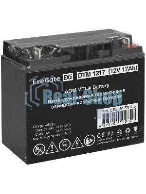 Батарея для ИБП ExeGate ES255177RUS DTM 1217/EXS12170 (12V 17Ah), клеммы под болт М5