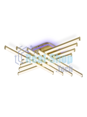 Потолочный светодиодный светильник Ambrella light FL6263 GD золото 115W 3000K-6400K+RGB 810*810*130 (ПДУ ИК)