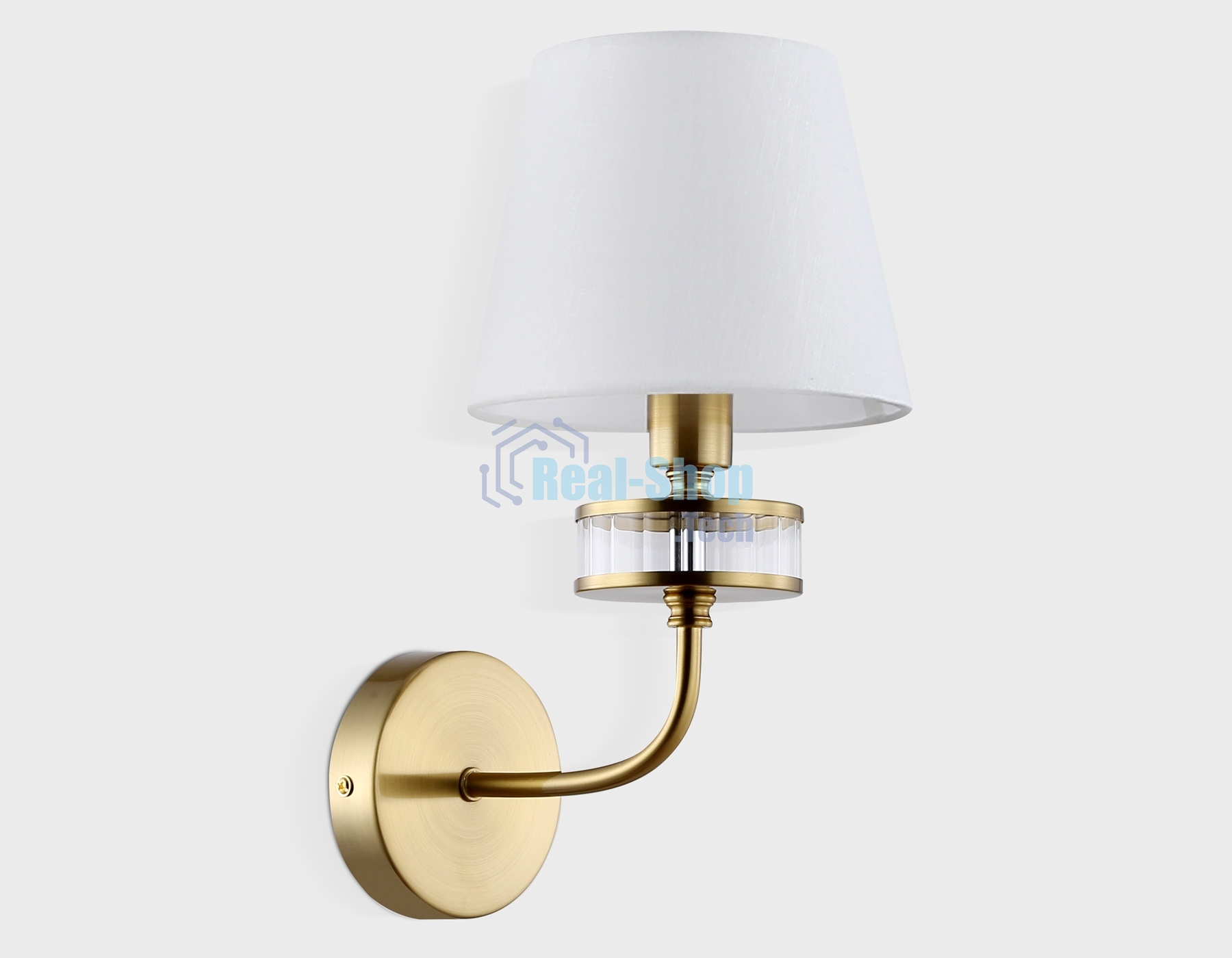 Настенный светильник Ambrella light LH71255 BS/WH латунь/белый E14 max 40W 210*160*310