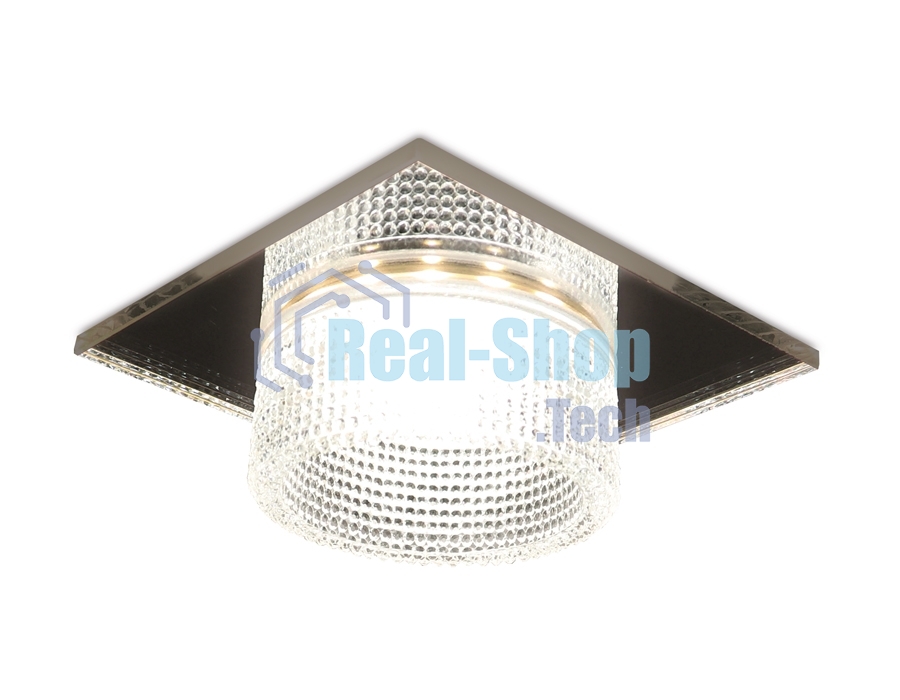 Светильник Ambrella light TN355 CH/CL хром/прозрачный GU5.3+3W (LED WHITE) 95*95*45