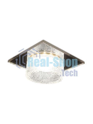 Светильник Ambrella light TN355 CH/CL хром/прозрачный GU5.3+3W (LED WHITE) 95*95*45